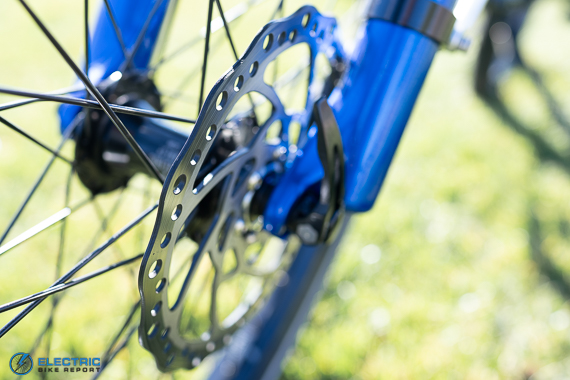 Electric Bike Company Model C - 180 mm disk rotors of hydraulic brake