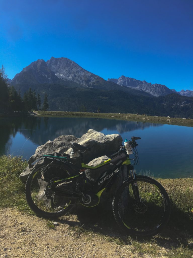 sunny, cool mountain water, ebike