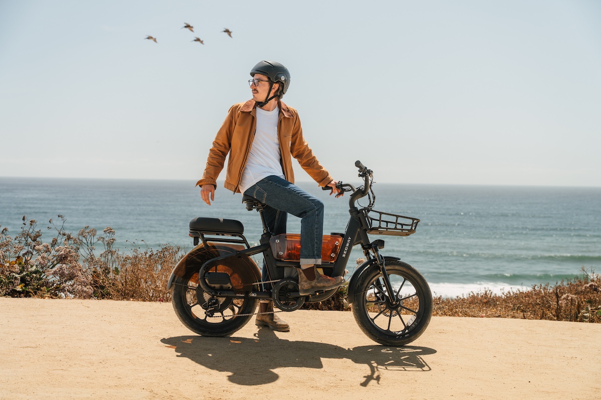 Segway MUXI Pro cargo electric bike lifestyle action shot